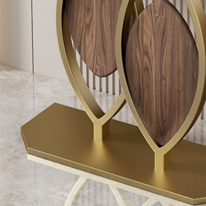 Mesa de consolor de piedra estilo glam con base de pedestal para la mesa del salón