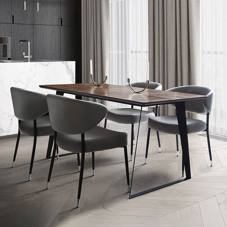Industrial Brown Rectangle Shape Table Wood Standard Dining Table for Kitchen Clearhalo ' dining_table' 'Dining Tables & Seating' 'Dining Tables' 'furn' 'furn_dining_table' 'Furniture' 'furniture_dining_table' 'Kitchen & Dining Furniture' 'kitchen&dining_furn' 'kitchen' 'kitchen_dining_table' 1200x1200_c6348ef4-a26b-4b1a-96d2-6efc52c722c2