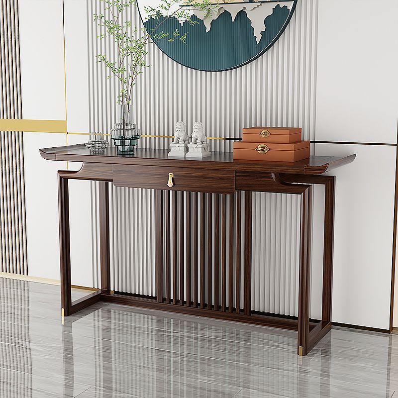 Tavolo da console contemporanea a forma di rettangolo tavolo da divano console in legno marrone