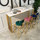 Marble & Wood Bar Dining Table with Rectangle Table Top Trestle Table - 41.3" H Clearhalo 'Bar Furniture' 'Bar Tables' 'bar_tables' 'furn' 'furn_bar_tables' 'Furniture' 'furniture_bar_tables' 'Kitchen & Dining Furniture' 'kitchen&dining_furn' 'kitchen' 1200x1200_c639800a-fdc9-4229-b3c9-b217d57fa3af
