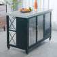 Carrello rettangolare per l'isola della cucina contemporanea con base di metallo nero