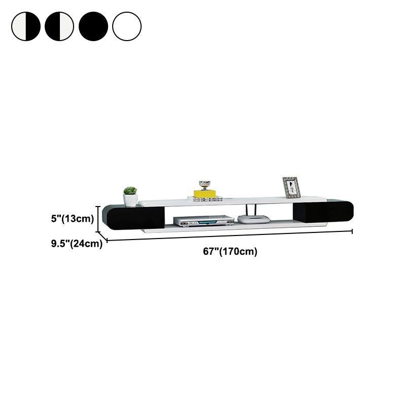 9,5 "D Console de média en bois à télévision murale moderne avec 2 étagères