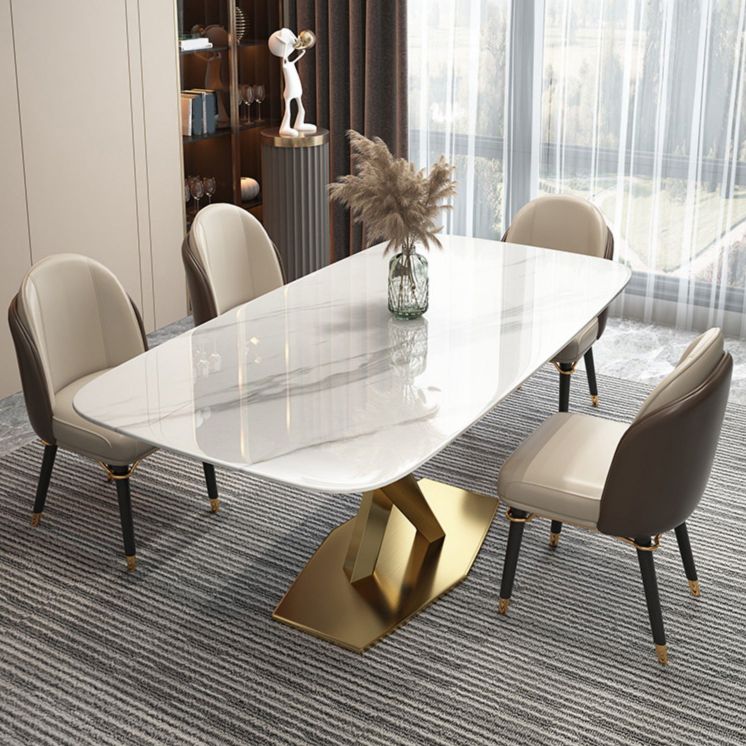 Modern Kitchen Stone Furniture Set 1/4/5/7 Pieces with Upholstered Side Chairs Clearhalo 'Dining Room Sets' 'Dining Tables & Seating' 'dining_room_set' 'furn' 'furn_dining_room_set' 'Furniture' 'Kitchen & Dining Furniture' 1200x1200_c63c4bd7-c613-4568-bd5e-b972df707c88