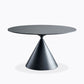 Round Stone Dining Table Modern Pedestal Dining Table in White and Black