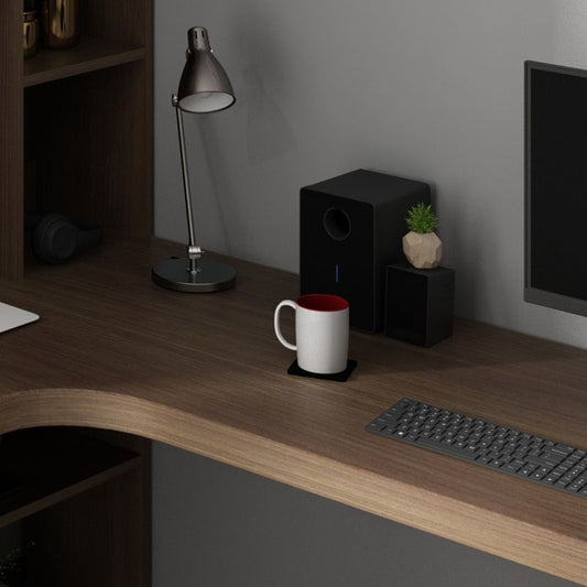 Bureau de bureau contemporain en L Credenza bureau avec bibliothèque