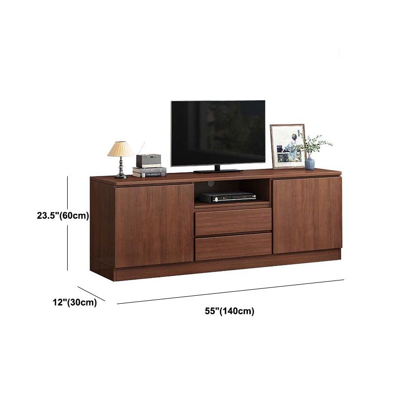 Mobile TV tradizionale H da 58 pollici, supporto TV in legno con 2 ante