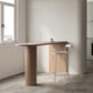 Wood Top and Wood Pedestal Dining Table Contemporary Bar Table for Island