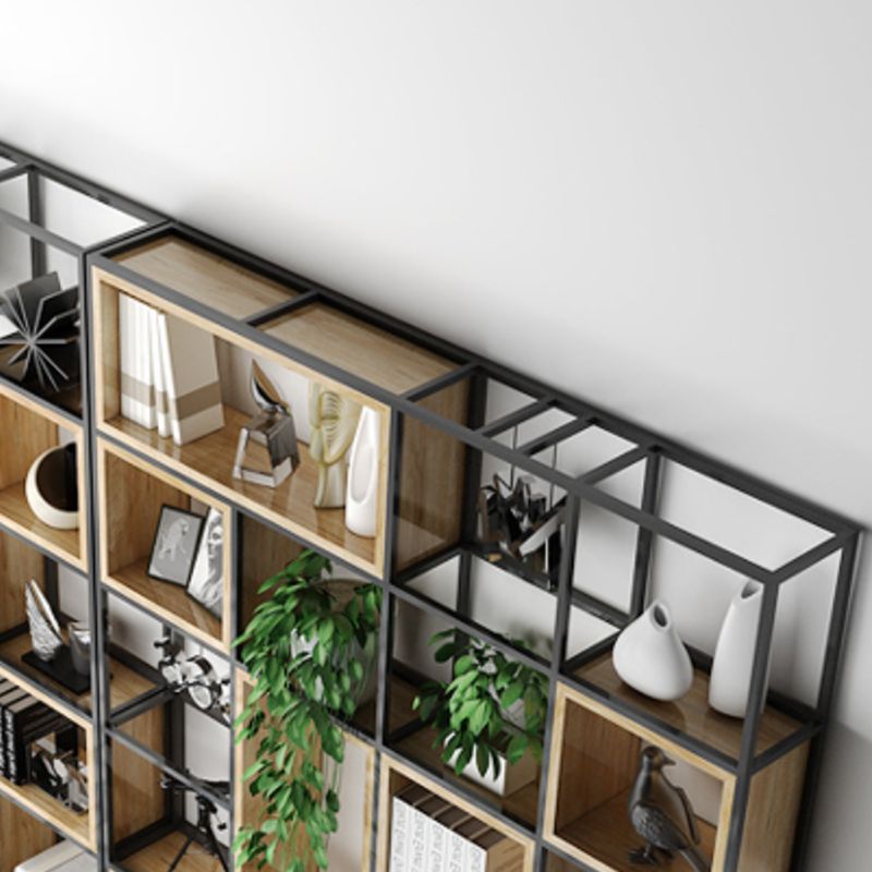 Natural Standard Bookcase Industrial Wooden Open Back Bookshelf Clearhalo 'Bookcases' 'furn' 'furn_bookcases' 'Furniture' 'Office Furniture' 1200x1200_c6469814-c52c-4333-af2d-2f7bc0e4b3ca