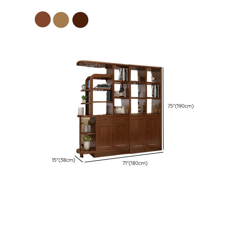 Contemporary 2-drawer Solid Wood 74.8" Tall Accent Cabinet with Doors Clearhalo 'Cabinets & Chests' 'cabinets_chests' 'furn' 'furn_cabinets_chests' 'Furniture' 'Living Room Furniture' 1200x1200_c646ab62-1cad-410a-9267-cbc61d9a9ae7