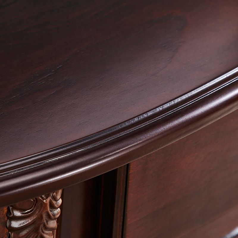 Console mezzaluna moderna di metà secolo in marrone bianco/scuro