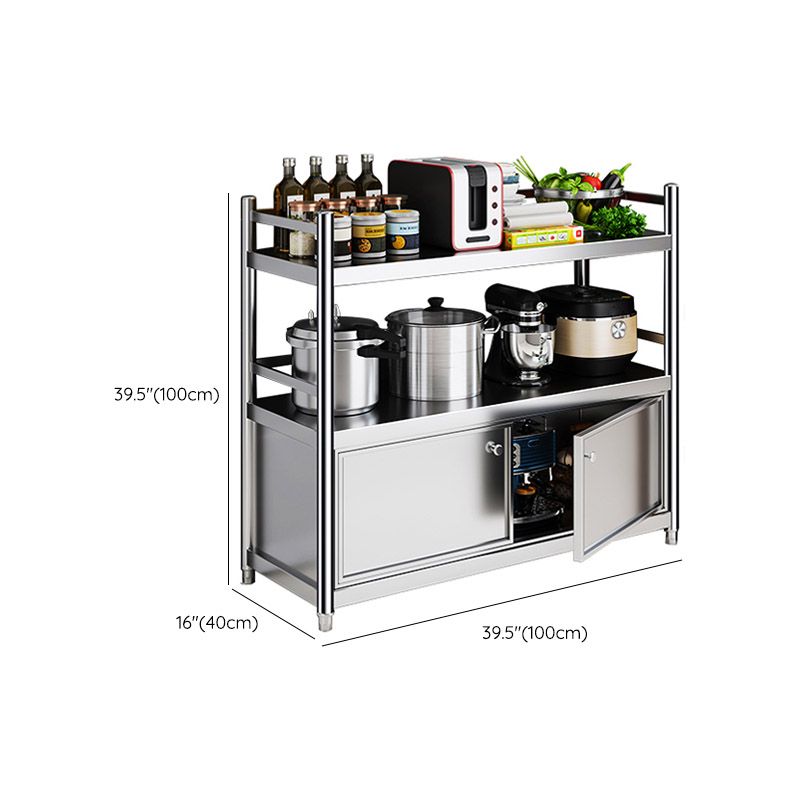 Mesa de preparación de acero inoxidable Carreto de cocina Carreting en plata