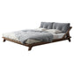 Midden-eeuws modern bedframe massief houten standaard bed as gestoffeerd hoofdeinde hoofdeinde