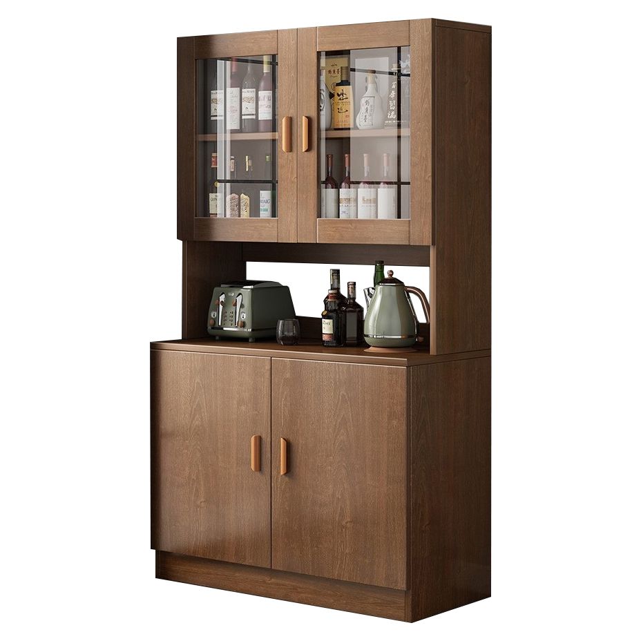 Glass Door Artificial Wood Sideboard Modern Server Cabinet with Storage for Dining Room Clearhalo 'buffet_sideboard' 'Buffets & Sideboards' 'furn' 'furn_buffet_sideboard' 'Furniture' 'Kitchen & Dining Furniture' 1200x1200_c649e211-c92e-43d1-92c4-6d68deb6ccce