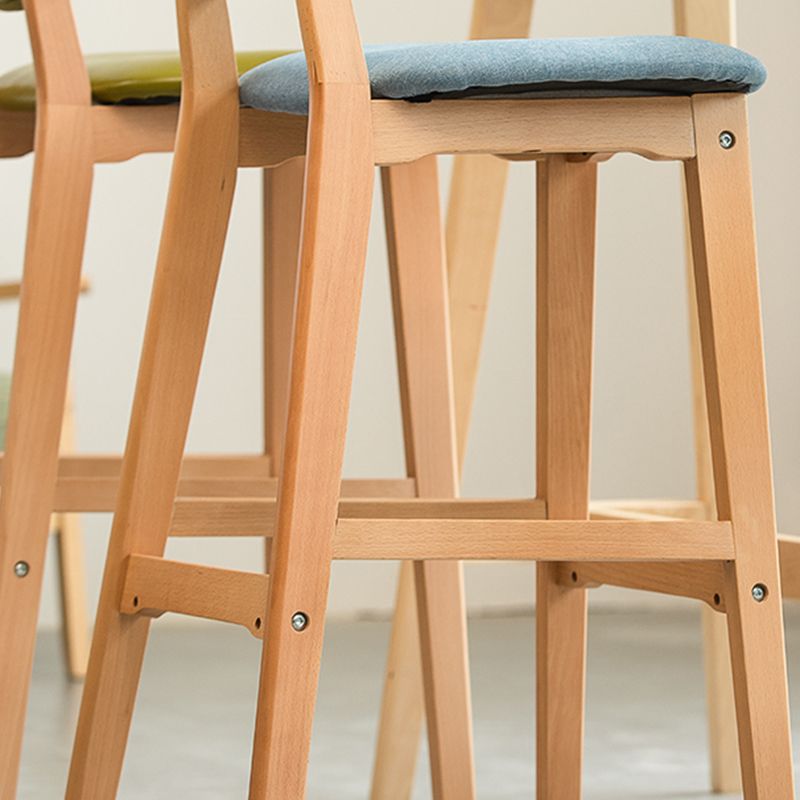 Scandinavia Style Bar-stool Wooden Legs Square Seat for Kitchen Bar Clearhalo 'Bar Furniture' 'Bar Stools' 'bar_stools' 'furniture_bar_stools' 'Kitchen & Dining Furniture' 'kitchen&dining_furn' 'kitchen' 'kitchen_furn' Furniture' 1200x1200_c64a1ef0-9a6d-4a75-bdfa-faf62b907f71