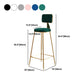 Nordic Armless Backrest Counter Stool Iron Cafe Bar Stool with Pedal and Velvet Cushion Clearhalo 'Bar Furniture' 'Bar Stools' 'bar_stools' 'furn' 'furn_bar_stools' 'Furniture' 'furniture_bar_stools' 'Kitchen & Dining Furniture' 1200x1200_c64b177f-8194-4e31-918b-b7fb0ae72e69