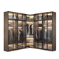 Brown Engineered Wood Wardrobe Cabinet Modern Style Wardrobe Closet without Light