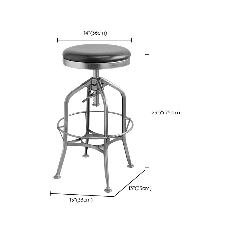 Industrial Metal Legs Bar Stools Indoor Faux Leather Counter Chair Clearhalo 'Bar Furniture' 'Bar Stools' 'bar_stools' 'furn' 'furn_bar_stools' 'Furniture' 'Kitchen & Dining Furniture' 1200x1200_c64f3218-6280-4310-b420-7e117708a225