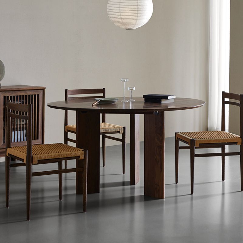Dinner Kitchen Table Dining Room Round Wood Top Dining Table Clearhalo 'Dining Tables & Seating' 'Dining Tables' 'dining_table' 'furn' 'furn_dining_table' 'Furniture' 'Kitchen & Dining Furniture' 1200x1200_c64f85fd-50d1-4c9f-b202-3fc7d7a5a60c