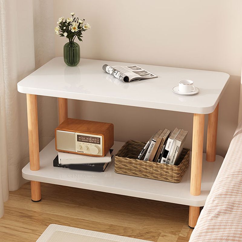 Modern Side Table No Distressing Wood End Table with Storage
