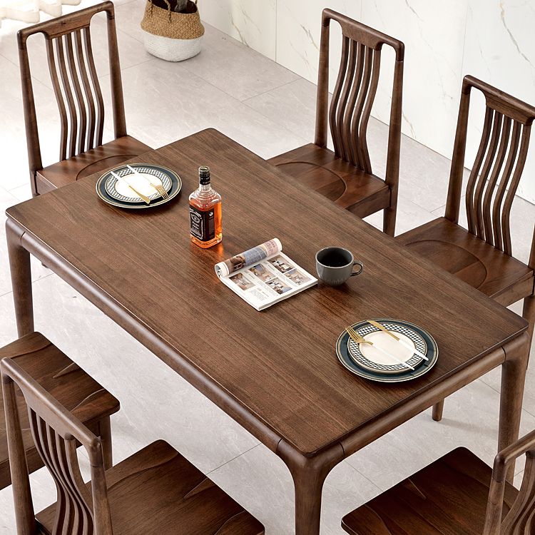 Traditional Solid Wood Dining Room Set with Rectangle Table Dining Table Furniture for Home Clearhalo 'Dining Room Sets' 'Dining Tables & Seating' 'dining_room_set' 'furn' 'furn_dining_room_set' 'Furniture' 'furniture_dining_room_set' 'Kitchen & Dining Furniture' 'kitchen&dining_furn' 'kitchen' 1200x1200_c6508b11-aed3-4943-ad78-694a136418c8