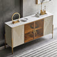 Sideboard in pietra da pranzo a buffet lucido glam con gambe