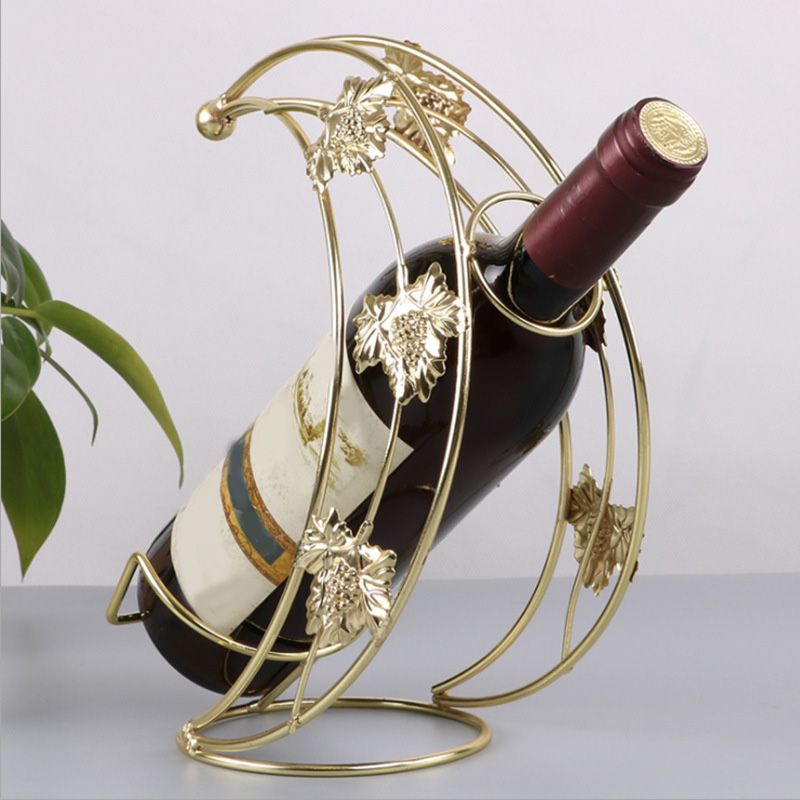 Glam Metal Wine Bottle Rack Countertop Bottle Holder for Living Room Clearhalo 'furn' 'furn_wine_racks' 'Furniture' 'Kitchen & Dining Furniture' 'Wine Racks' 'wine_racks' 1200x1200_c650beac-9fad-4120-b93b-8ce51d79c629