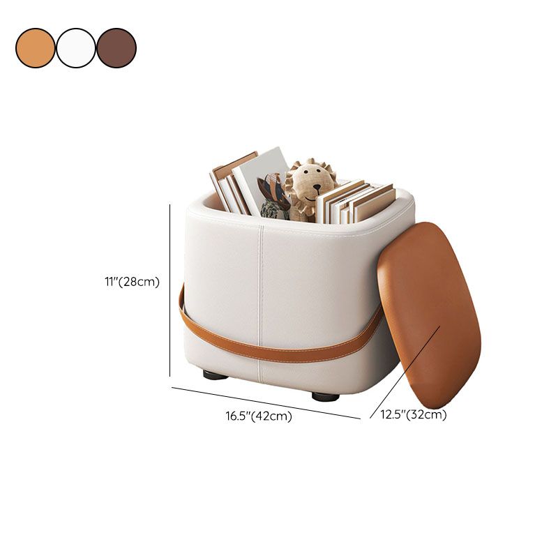 Modern Pouf Ottoman Fabric Upholstered Solid Color Portable Square Ottoman with Storage Clearhalo 'furn' 'furn_ottomans_poufs' 'Furniture' 'Living Room Furniture' 'Ottomans & Poufs' 'ottomans_poufs' 1200x1200_c652a1de-64ee-4856-9265-ff7db1fe811e