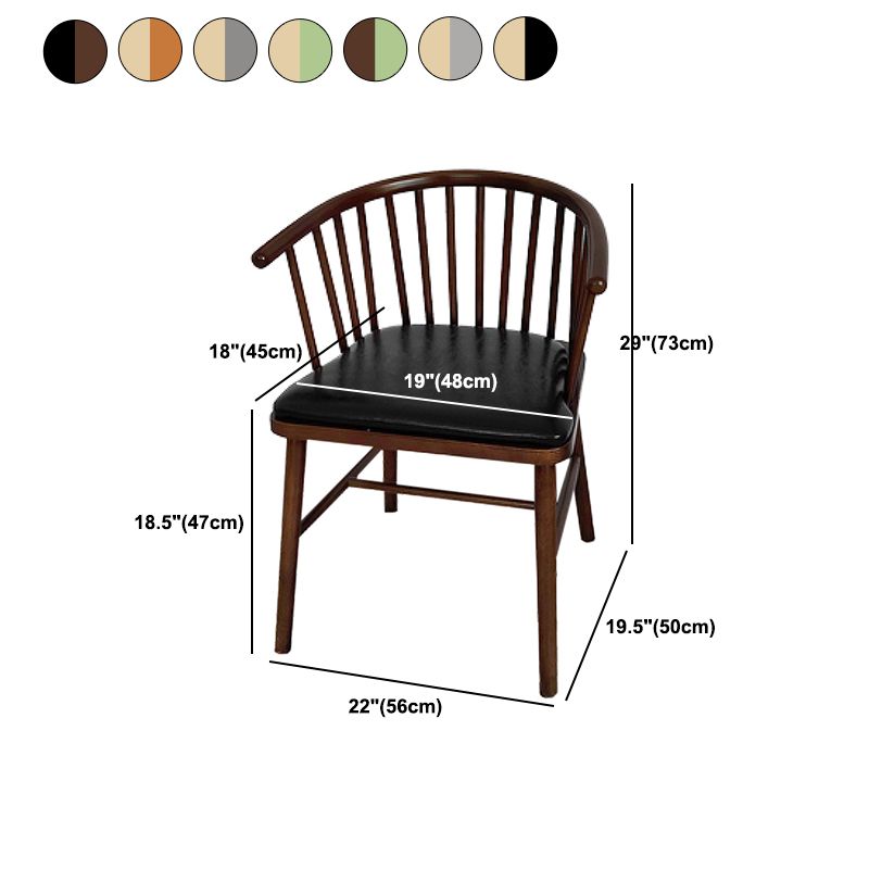 Modern Wood Dining Chair Slat Back Side Chair in Matte Finish for Home