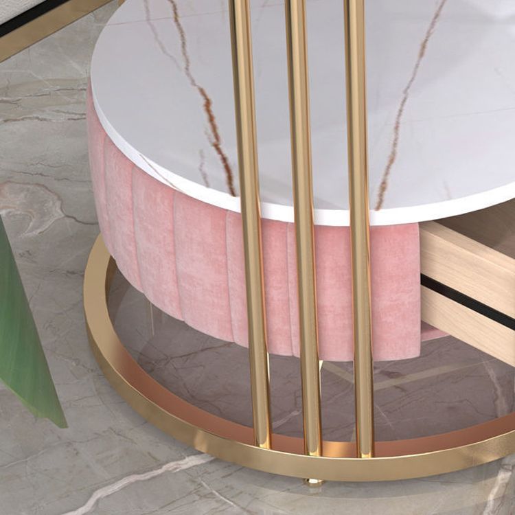 Glamour 1 - Mesa de acento de cajones Nightsand de 21.65 "Mesa nocturna de piedra de altura