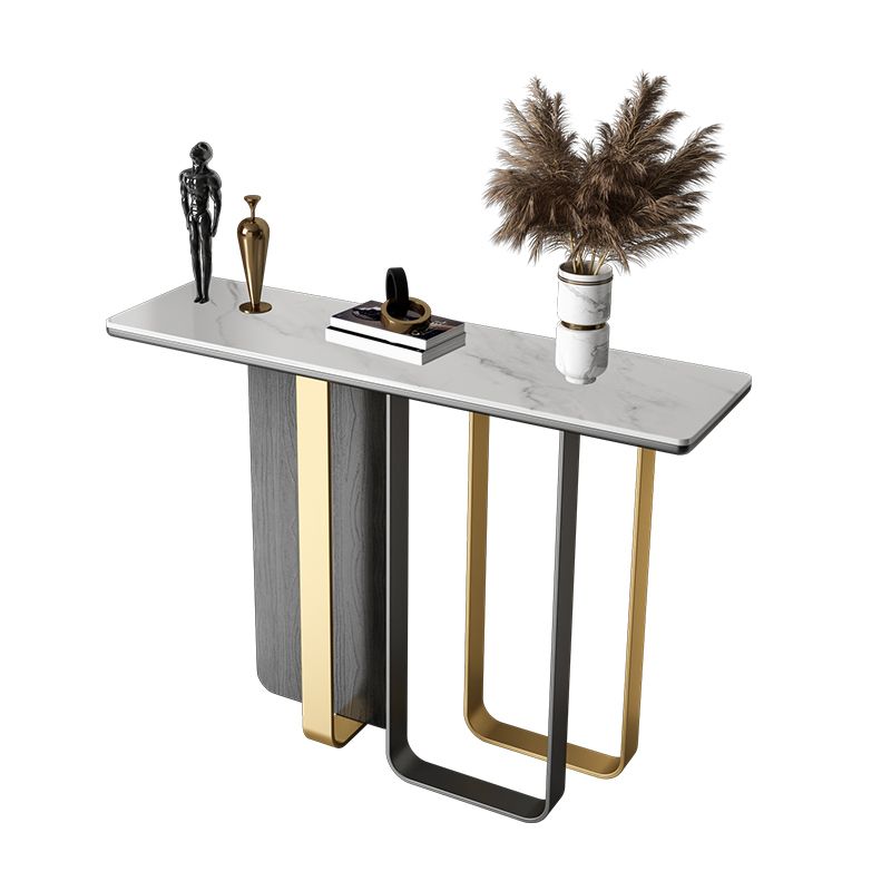 TABELLO DI CONSOLA RECTALLANGE STONE MODERNA MODERNA 13,78 "WAVOLA ACCENTO W con 1 scaffale