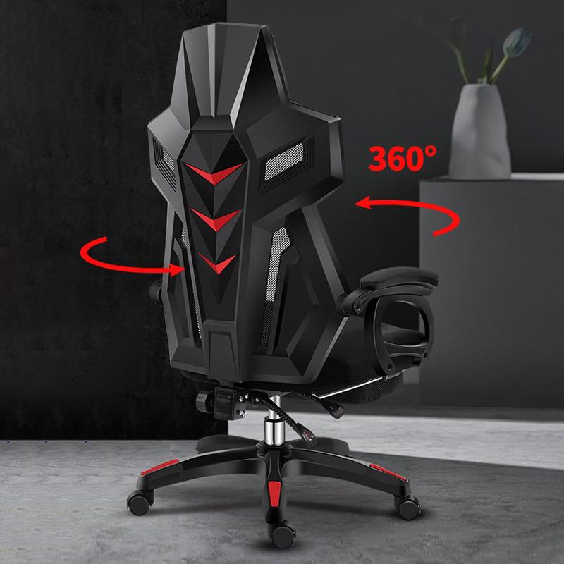 Modern Nylon Frame Gaming Chair Swivel Computer Desk Chair with Padded Arms Clearhalo 'furn' 'furn_office_chair' 'Furniture' 'furniture_office_chair' 'Office Chairs' 'Office Furniture' 'office_chair' 1200x1200_c6547c22-9e1f-468a-a322-8ba68c6ee2ee