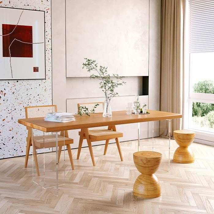 Industrial Double Pedestal Dining Table Pine Wood Table for Dining Room Clearhalo 'Dining Tables & Seating' 'Dining Tables' 'dining_table' 'furn' 'furn_dining_table' 'Furniture' 'Kitchen & Dining Furniture' 1200x1200_c65497b0-daf8-48a8-9da8-17a56d2e84c1