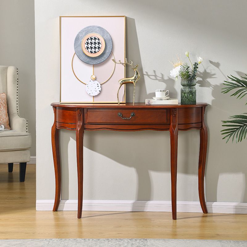 Tavolo di accento di legno moderno di metà secolo Tavolo da divano di divano mezza luna per Hall