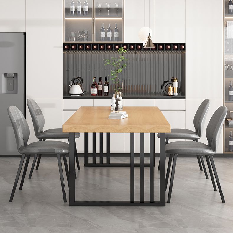 Industrial Rectangle Sled Base Furniture Solid Wood Dining Table for Home Clearhalo ' dining_table' 'Dining Tables & Seating' 'Dining Tables' 'furn' 'furn_dining_table' 'Furniture' 'furniture_dining_table' 'Kitchen & Dining Furniture' 'kitchen&dining_furn' 'kitchen' 'kitchen_dining_table' 1200x1200_c654df4a-3dd4-4187-90ce-4693b60118ba