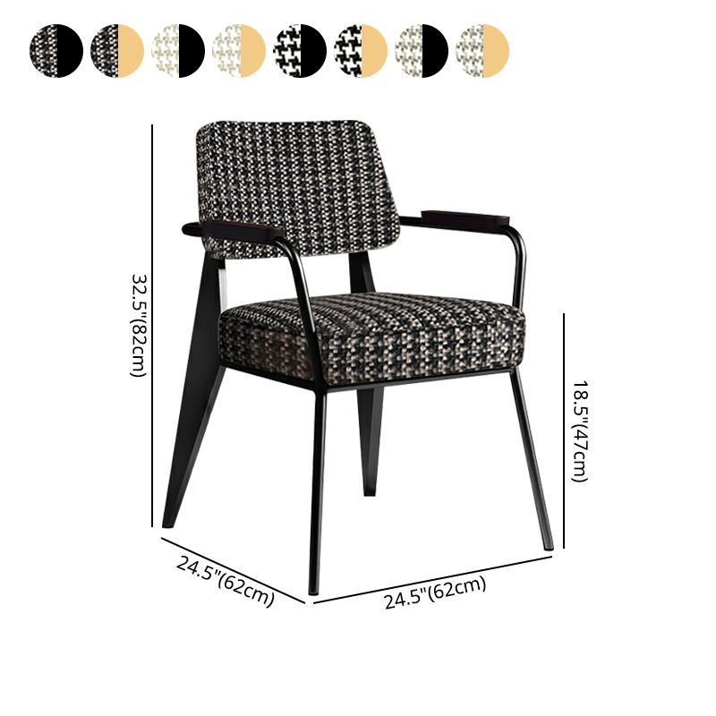 Indoor Scandinavian Armchair Open Back Metal Upholstered Dining Room Chair Clearhalo ' kitchen&dining_furn' 'Dining Chairs' 'Dining Tables & Seating' 'dining_chair' 'furn' 'furn_dining_chair' 'Furniture' 'furniture_dining_chair' 'Kitchen & Dining Furniture' 'kitchen' 1200x1200_c6552bca-b290-44ff-8598-b0ba7a201b55