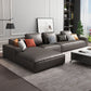 Loose Back Faux Ledersofa mit Chaise Square Arm Sofa - 70,87 "D.