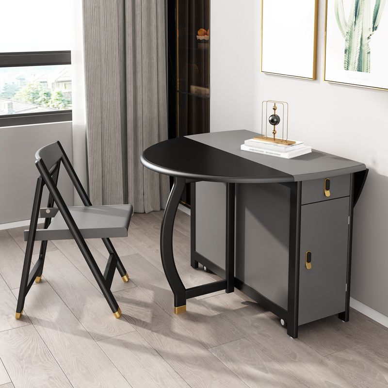 Foldable Rubberwood Dining Table Extendable Round Table with Storage Trestle Base Clearhalo ' dining_table' 'Dining Tables & Seating' 'Dining Tables' 'furn' 'furn_dining_table' 'Furniture' 'furniture_dining_table' 'Kitchen & Dining Furniture' 'kitchen&dining_furn' 'kitchen' 'kitchen_dining_table' 1200x1200_c65b1015-7ee5-4e77-8f11-8e54583b84cf