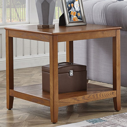 Tavolo laterale superiore quadrato / rettangolo moderno in legno 4 gambe tavolino con scaffale
