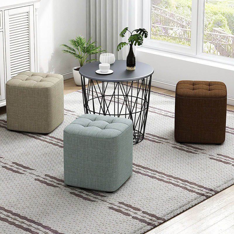 Modern Pouf Ottoman Cotton Upholstered Tufted Solid Color Square Ottoman Clearhalo 'furn' 'furn_ottomans_poufs' 'Furniture' 'Living Room Furniture' 'Ottomans & Poufs' 'ottomans_poufs' 1200x1200_c65b6be2-c069-4825-ae0d-d0ddd7eab77e