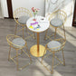 1/5 Pieces Glam Round Bar Table Set Bistro Set with White Faux Marble Top Clearhalo 'Bar Furniture' 'furn' 'furn_home_bar_bar_sets' 'Furniture' 'Home Bars & Bar Sets' 'home_bar_bar_sets' 'Kitchen & Dining Furniture' 1200x1200_c65bb405-6abb-442f-9a72-030ce9c288ad