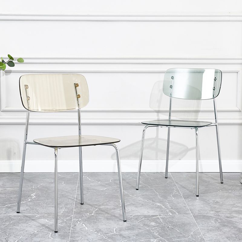 Industrial Style Plastic Dining Armless Chairs Open Back Dining Side Chair for Home Clearhalo ' kitchen&dining_furn' 'Dining Chairs' 'Dining Tables & Seating' 'dining_chair' 'furn' 'furn_dining_chair' 'Furniture' 'furniture_dining_chair' 'Kitchen & Dining Furniture' 'kitchen' 1200x1200_c65c7546-8a6a-4680-9982-9031325213c7