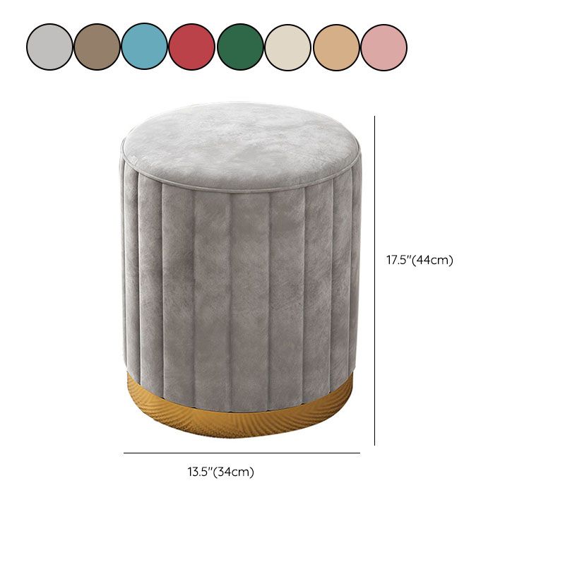 Glam Pouf Ottoman Velvet Upholstered Solid Color Cylinder Shape Ottoman Clearhalo 'furn' 'furn_ottomans_poufs' 'Furniture' 'Living Room Furniture' 'Ottomans & Poufs' 'ottomans_poufs' 1200x1200_c65ca675-fa5a-4193-b98a-5abe4b3240dc