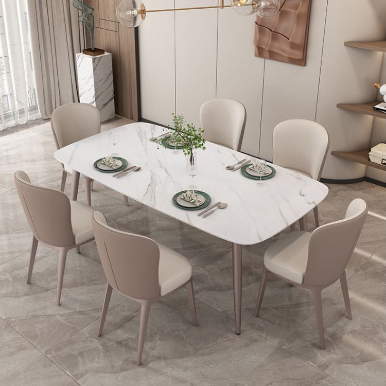 Juego de comedor moderno de piedra sinterizada, juego de comedor rectangular de 1/2/5/7 piezas