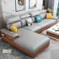 Cotton Blend and Faux Leather 4-Seater L-Shape Left Hand Facing Sectional Sofa with Chaise Clearhalo 'furn' 'furn_sectionals' 'Furniture' 'furniture_sectionals' 'kitchen' 'kitchen_sectionals' 'Living Room Furniture' 'Sectionals' 1200x1200_c65f9fb0-89e3-4012-a4f2-2a3ea445fec4