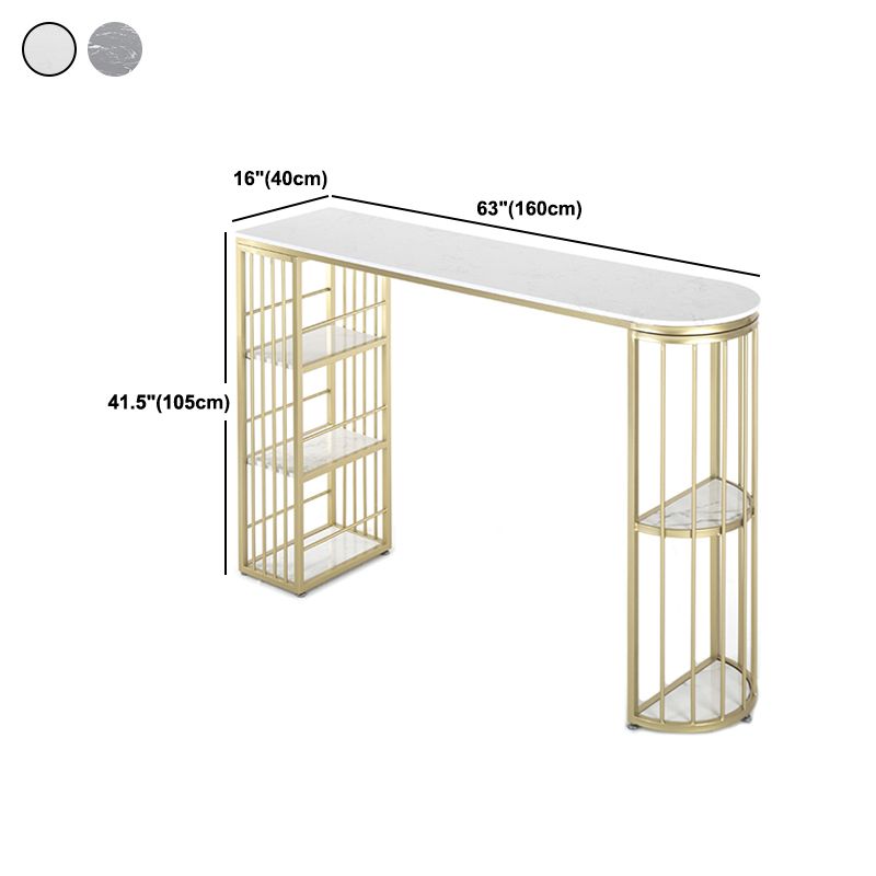 Glam Specialty Bar Dining Table Stone Bistro Bar Table with Shelves Clearhalo 'Bar Furniture' 'Bar Tables' 'bar_tables' 'furn' 'furn_bar_tables' 'Furniture' 'Kitchen & Dining Furniture' 1200x1200_c660205b-fcb6-426e-b07d-8cdf9a94d81b