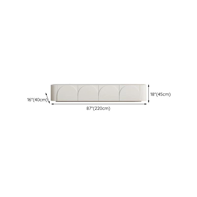 Eigentijdse TV-console van wit hout met ingebouwde opbergruimte TV-standaardconsole voor woonkamer