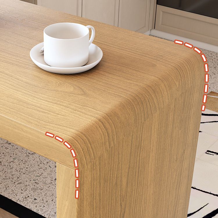 Mesa de comedor contemporánea de madera maciza, mesa de bar rectangular con base de almacenamiento