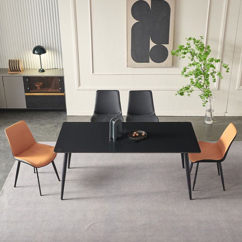 Industrial Kitchen Dinner Table Stone Rectangle 4 Legs Dining Table Clearhalo 'Dining Tables & Seating' 'Dining Tables' 'dining_table' 'furn' 'furn_dining_table' 'Furniture' 'Kitchen & Dining Furniture' 1200x1200_c662300f-cf6e-4bd0-b773-03a94c6984b6