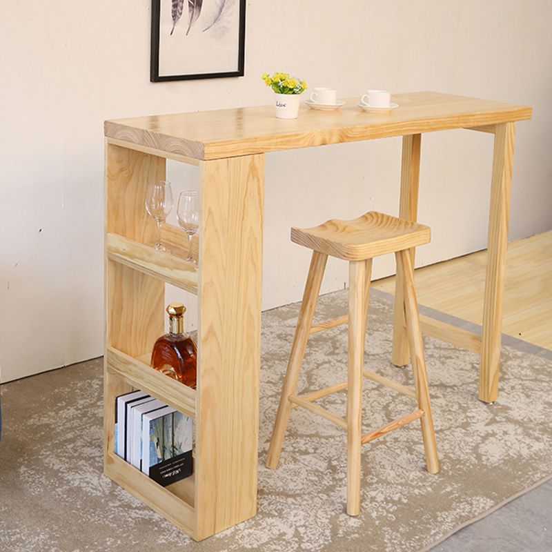 Industrial Bar Table Set 1/2/3 Pieces Rectangle Pine Wood Counter Table for Living Room Clearhalo 'Bar Furniture' 'furn' 'furn_home_bar_bar_sets' 'Furniture' 'Home Bars & Bar Sets' 'home_bar_bar_sets' 'Kitchen & Dining Furniture' 1200x1200_c662fb4c-0f14-4a2d-9158-a3e9f18b51e6