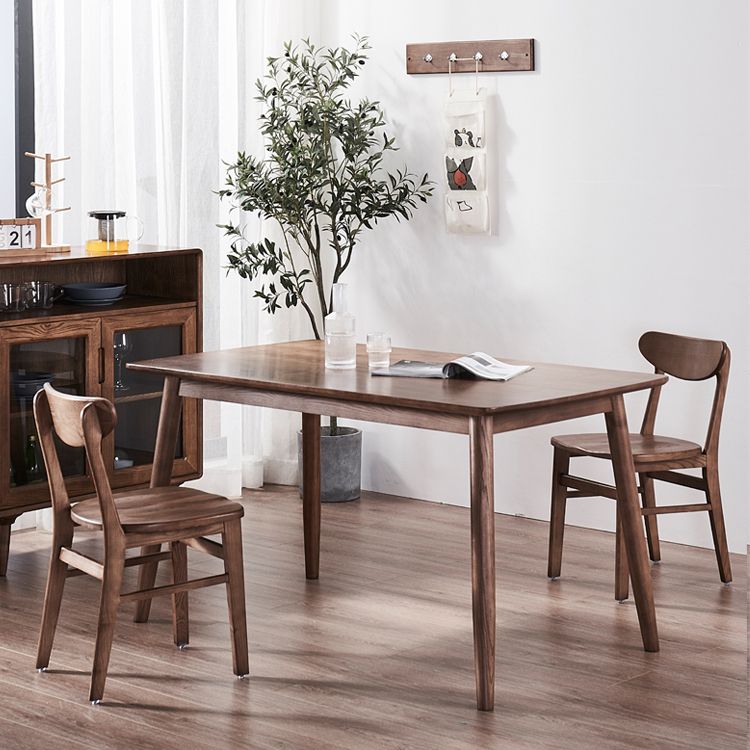 Mid-Century Modern Dining Table Brown Rectangle Solid Wood Dining Table Clearhalo ' dining_table' 'Dining Tables & Seating' 'Dining Tables' 'furn' 'furn_dining_table' 'Furniture' 'furniture_dining_table' 'Kitchen & Dining Furniture' 'kitchen&dining_furn' 'kitchen' 'kitchen_dining_table' 1200x1200_c6640c08-1141-48ec-929b-669d861cb8e0